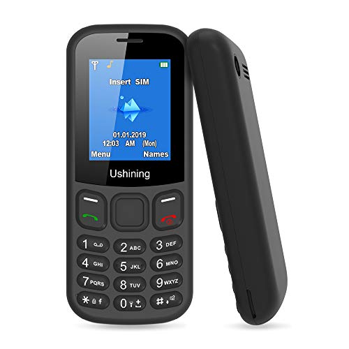 Ukuu 1.8" Teléfono Móvils Basico - Movil para Mayores (2G,cámara 0.8 MP,batería 800mAh,4MB de RAM), Negro