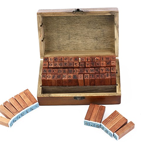 ULTNICE 70pcs alfabeto sellos número de sellos sello de caucho sellos con caja de madera ULTNICE 70pcs alfabeto sellos número de sellos sello de caucho sellos con caja de madera