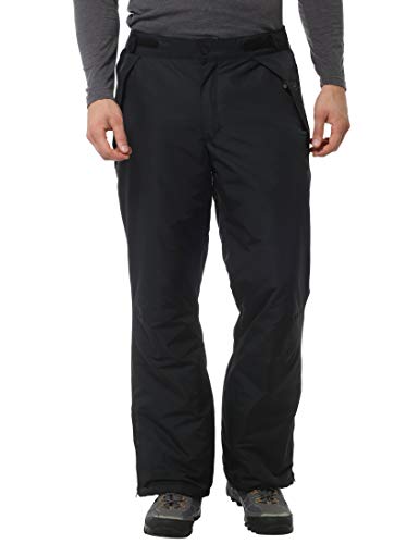 Ultrasport Pantalón de Esquí y Snowboard para Hombre Arlberg - Pantalón Softshell Impermeable con Tela Ultraflow 2.000 - Pantalón de Nieve Ajustable, Negro L