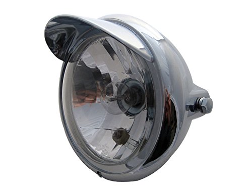 Universal para Moto Clásico Cromado Faro con Alto y Luz de Cruce Universal para Moto Clásico Cromado Faro con Alto y Luz de Cruce