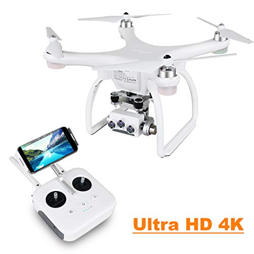 UPAIR Two dron cuadricóptero con cámara 3D 4K 2.4G Control Remoto FPV Transmisión en Vivo RC Quadcopter Drone, Modo Sígueme, Modo sin Cabeza y waypoints