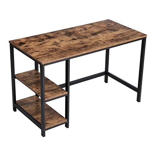 Vasagle - Mesa de Escritorio y Ordenador con diseño Industrial, con 2 estantes en el Lado Derecho o Izquierdo, Mesa de Trabajo para Oficina o salón, fácil de Montar, Estilo Vintage LWD47X Vasagle - Mesa de Escritorio y Ordenador con diseño Industrial, con 2 estantes en el Lado Derecho o Izquierdo, Mesa de Trabajo para Oficina o salón, fácil de Montar, Estilo Vintage LWD47X