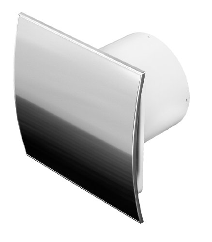 Ventilador de baño, acero inoxidable, con un diámetro de:100 mm. Con válvula de agua estancada WEI y sensor de humedad, temporizador de humidistato, 10 cm