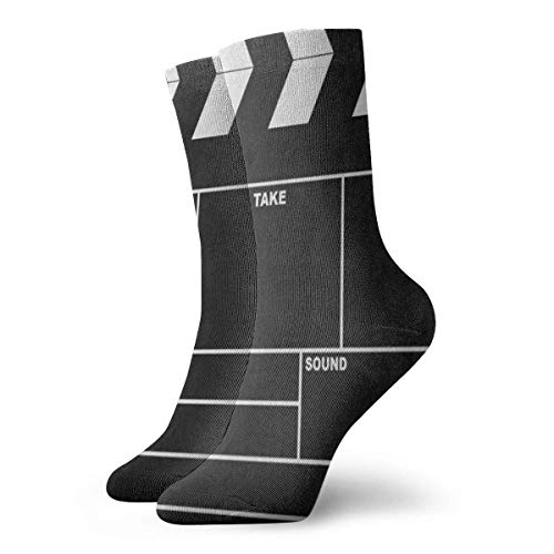 Verctor Calcetines de Mujer para Hombre Calcetines de tablilla de película Calcetines Deportivos Negros Calcetines de Arranque Cortos únicos 30 cm