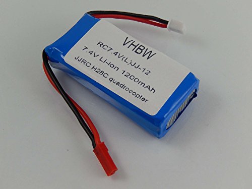 vhbw Batería Li-Ion 1200mAh (7.4V) para Dron, multicóptero JJRC H28C Quadricóptero
