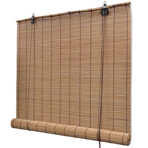 vidaXL Persiana/Estor Enrollable marrón de bambú 80 x 160 cm