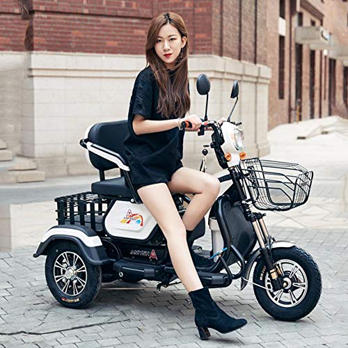 Viejo scooter de tres ruedas / adulto discapacitado casual motocicleta eléctrica de tres ruedas scooter de servicio pesado batería de litio de alta potencia 60v20a / 48v20a / 800W motor,White,60v20a Viejo scooter de tres ruedas / adulto discapacitado casual motocicleta eléctrica de tres ruedas scooter de servicio pesado batería de litio de alta potencia 60v20a / 48v20a / 800W motor,White,60v20a
