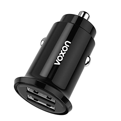 VOXON Mini Cargador de Coche Cargador para Coche 24W 4,8A con Doble USB Puerto Adaptador de Coche,Compatible con iPhone, iPad, Galaxy, LG Nexus y Más