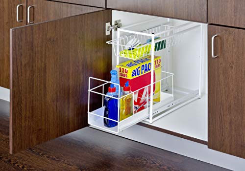 Wenko Cajones con Rieles 2 Repisas para cocina, Metal Recubrimiento de Polvo, Blanco, 45x45x23 cm Wenko Cajones con Rieles 2 Repisas para cocina, Metal Recubrimiento de Polvo, Blanco, 45x45x23 cm