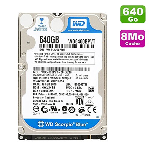 Western Digital Scorpio Blue WD6400BPVT Disco duro, 640 Gb, SATA, 2,5 pulgadas, ordenador portátil