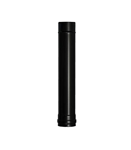 WOLFPACK LINEA PROFESIONAL 22013020 Wolfpack Tubo Acero Negro Longitud Estufas de Leña, Chimenea, Alta resistencia, Vitrificado Pellet, Ø 80 mm. 50 cm