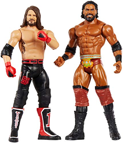 WWE Pack de 2 - Figuras de acción luchadores AJ Styles vs Jinder Mahal, juguetes niños +6 años (Mattel GBN60)