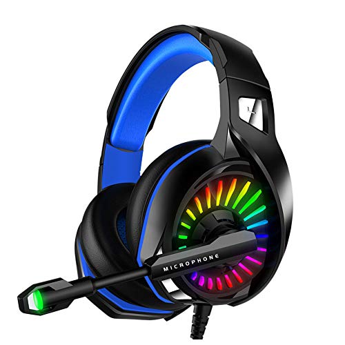 WZTO Auriculares Gaming para PS4, PC, Xbox One, Auriculares con Micrófono RGB LED, Casco Gaming Auriculares para Nintendo Switch Playstation móvil Computadora Móvil