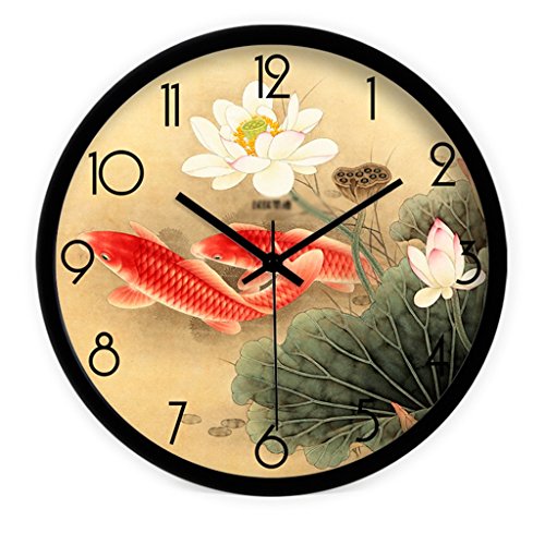 X/i/a Reloj Redondo, Clásico Chino Creativo Dormitorio Restaurante Club De Varios Tamaños Decoración Relojes De Pared De Silencio Más De Un Año 30/35 / 40cm (Color : C, Size : 35cm)