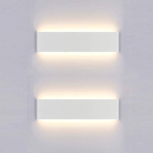 Yafido 2x Aplique Pared Interior LED 30CM Lámpara de pared 12W Blanco Cálido para Salon Dormitorio Sala Pasillo Escalera 220V Pack de 2