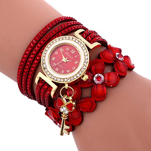 Yesmile Relojes❤️Reloj de Pulsera de Mujer con Diamantes de Campanas de Moda Reloj de Mujer con Diamantes de Lady Womans Fulaida (Rojo) Yesmile Relojes❤️Reloj de Pulsera de Mujer con Diamantes de Campanas de Moda Reloj de Mujer con Diamantes de Lady Womans Fulaida (Rojo)