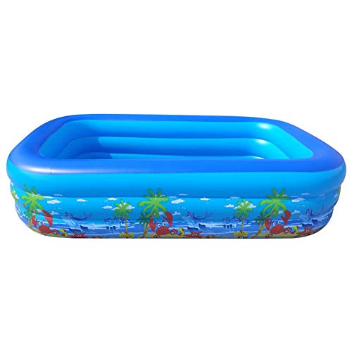 Yester - Piscina hinchable hinchable rectangular para piscina, inflable para niños, piscina, hinchable para adultos, fondo flexible y seguro y grueso, disponible en diferentes tamaños
