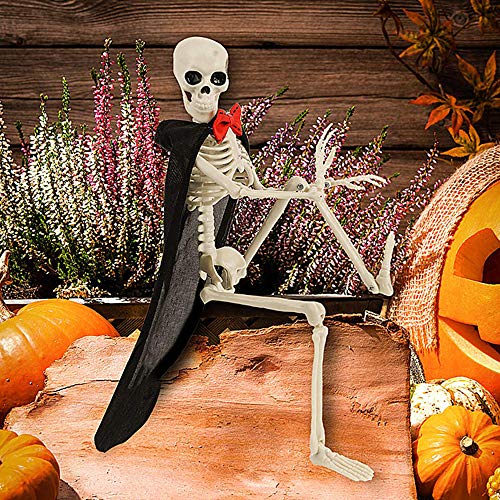 YISC Esqueleto de Halloween Modelo de Esqueleto de Cuerpo Completo Colgante Figura de Calavera de plástico con Juntas móviles para decoración de Halloween