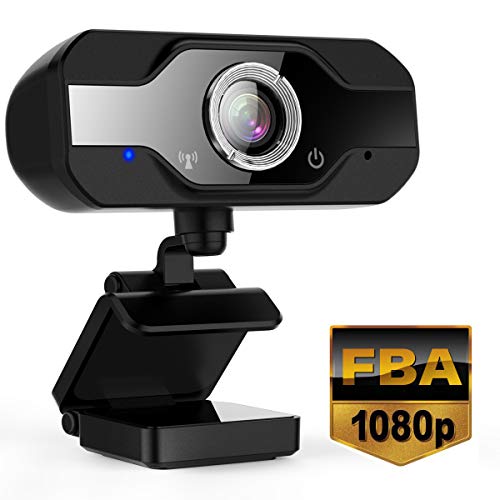 Yobuno Webcam con micrófono 1080P Full HD, Cámara Web USB para videollamadas, Estudio, Conferencia, grabación, diseño Plegable y Giratorio de 360 °, Compatible con Windows, Mac y Android