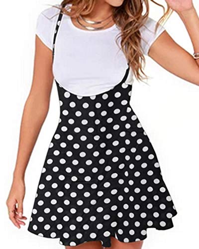 YOINS Kawaii - Minifalda para mujer, corte en A, vestido corto para fiestas, para mujer Punto de color negro. XL