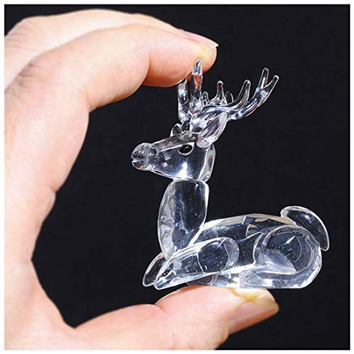 YU FENG Figura animal de cristal Pequeña figura de ciervo Adorno de cristal decorativo Regalo (ciervo)