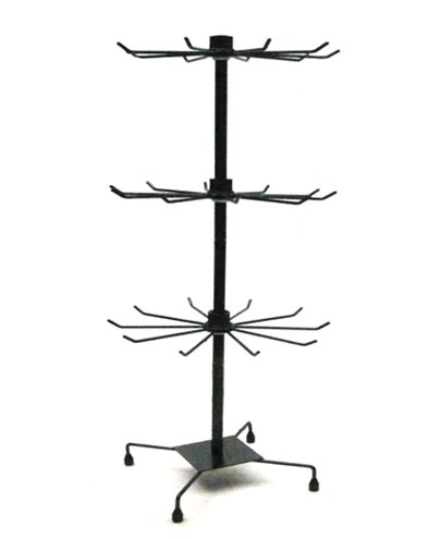 Yudu® - Expositor de 3 pisos (metal, 73 cm), color negro
