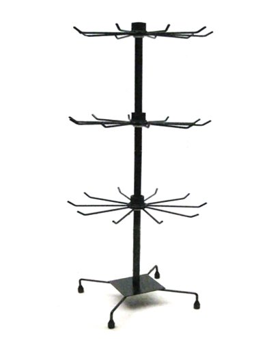 Yudu® - Expositor de 3 pisos (metal, 73 cm), color negro Yudu® - Expositor de 3 pisos (metal, 73 cm), color negro