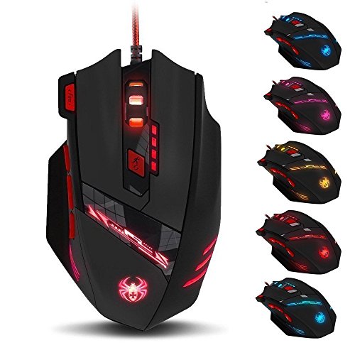 Zelotes 9200 DPI Ratón Gaming , 8 botones diseño, ajuste de peso Set, 6 LED colores cambiantes, alta precisión Wired Mouse ratón para gamer pc mac Zelotes 9200 DPI Ratón Gaming , 8 botones diseño, ajuste de peso Set, 6 LED colores cambiantes, alta precisión Wired Mouse ratón para gamer pc mac
