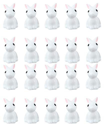 Zhiheng - Pack de 20 Figuras de Conejo en Miniatura de Hada para jardín, Accesorios de Resina, para decoración de casa de muñecas de Pascua