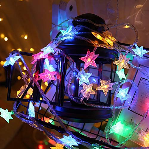 Zorara Cadena de Luces - Guirnalda Luces 6M 40 LED - Guirnalda Luces Pilas Estrella - Decoración Interior, Jardines, Casas, Boda, Fiesta de Navidad [Clase de eficiencia energética A+++]