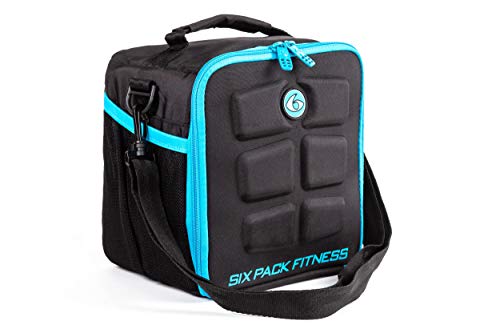 6 Pack Fitness Cube comida gestión bolsa de deporte bolsa de fitness incluye latas y bolsas de refrigeración Meal Management All Black, azul