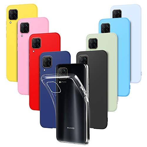 9X Funda para Huawei P40 Lite, Suave Silicona TPU Gel Carcasa para Huawei P40 Lite, Rosyheart Delgado Flexible Ligera Transparente Protectora Case Anti-Rasguño Anti-Golpes Trasera Bumper - 9 Color