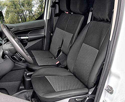 Accesorionline Fundas de Asiento 3plazas a Medida para Ford Transit Connect II Van Desde 2014 Máxima Calidad