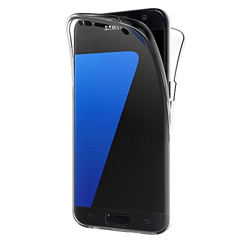 AICEK Funda Samsung Galaxy S7 Edge, Transparente Silicona 360°Full Body Fundas para Samsung S7 Edge Carcasa Silicona Funda Case (5,5 Pulgadas)