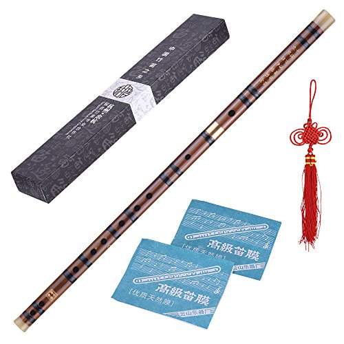 ammoon Flauta de Bambú Enchufable Amargo Dizi Tradicional Hecho a Mano Musical Chino Instrumento de Viento de Madera Clave de C Nivel de Estudio Profesional Actuación