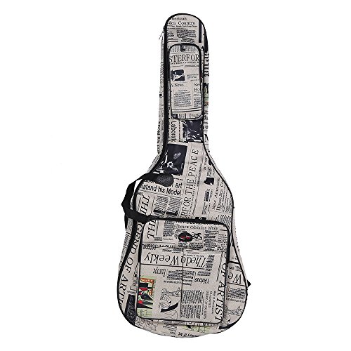 ammoon Funda para Guitarra 600D Resistente al Agua Tejido Oxford Correas 10mm de Grosor Algodón Acolchado con Bolsillos