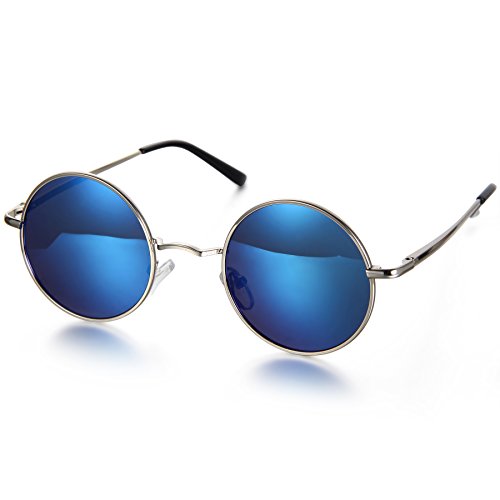 Aroncent Gafa de Sol Polarizada Retra contra UV400 Lente Redonda de Resina Protección de Ojos para Carreras, Viaje, Conducción, Golf, y Actividades Exteriores para Hombre Mujer Unisex (Azul) Aroncent Gafa de Sol Polarizada Retra contra UV400 Lente Redonda de Resina Protección de Ojos para Carreras, Viaje, Conducción, Golf, y Actividades Exteriores para Hombre Mujer Unisex (Azul)