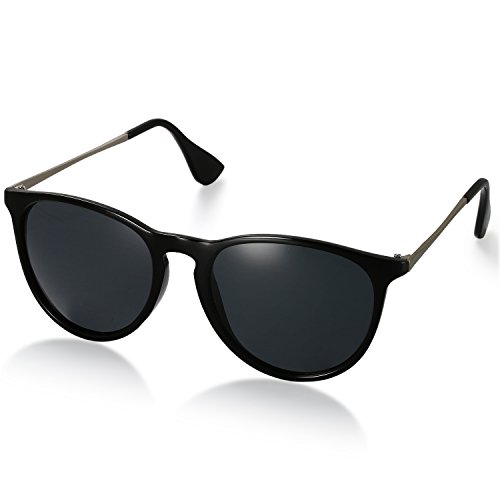 Aroncent Gafas de Sol Polarizada de Moda contra UV400 Sunglasses Lente Clásica Protección de Ojos para Viaje, Golf, Conducción, Ciclismo y Actividades Exteriores para Hombre Mujer Unisex (Negro)