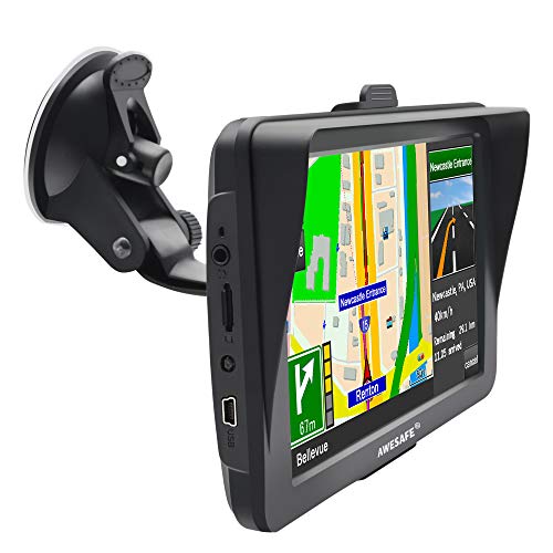 AWESAFE GPS para Coche con Pantalla Táctil HD de 7 Pulgadas Reproductor Multimedia Navegador GPS con Mapa de Europa