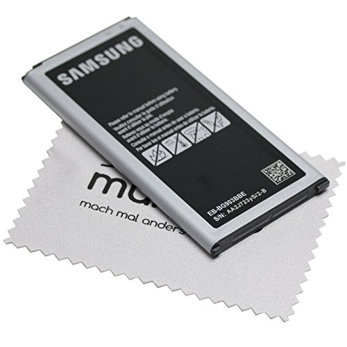Batería para Original Samsung para Samsung Galaxy S5 (G901F), Galaxy S5 active (G870A) con mungoo pantalla paño de limpieza
