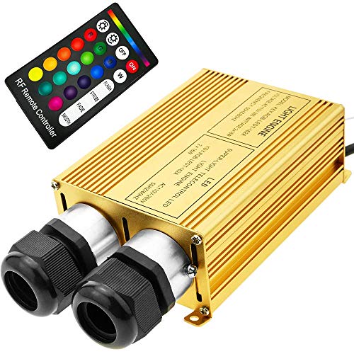BeMatik - Fuente de luz LED iluminador para Fibra óptica 2x16W RGB 20 mm RF BeMatik - Fuente de luz LED iluminador para Fibra óptica 2x16W RGB 20 mm RF