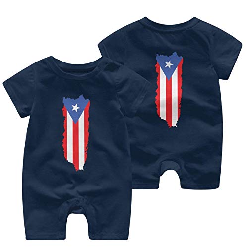 Body de manga corta RROOT con la bandera de Puerto Rico para bebé niño y niña, de 0 a 24 meses 1 color 2 Año