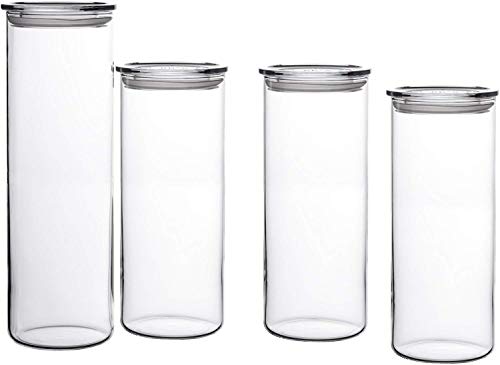 Bohemia Cristal - Tarros para conservar alimentos (4 unidades, (1 x 1.8 L y 3 x 1.4 L) Bohemia Cristal - Tarros para conservar alimentos (4 unidades, (1 x 1.8 L y 3 x 1.4 L)