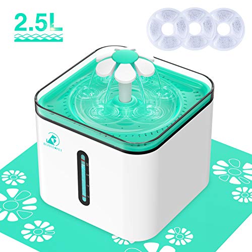 Bonve Pet 2.5L Bebedero Gatos, Fuente para Gatos Perros Mascotas Bebedero Automático Fuente de Agua Silencioso para Gatos Perros Mascotas con 3 Filtros de Repuesto, Tapete de Silicona, 3 Modos Bonve Pet 2.5L Bebedero Gatos, Fuente para Gatos Perros Mascotas Bebedero Automático Fuente de Agua Silencioso para Gatos Perros Mascotas con 3 Filtros de Repuesto, Tapete de Silicona, 3 Modos