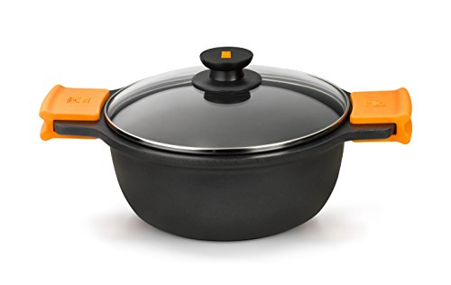 BRA Efficient - Cacerola alta con tapa de cristal y asas de silicona, 36 cm, apta para todo tipo de cocinas incluida inducción y horno.Libre de PFOA. BRA Efficient - Cacerola alta con tapa de cristal y asas de silicona, 36 cm, apta para todo tipo de cocinas incluida inducción y horno.Libre de PFOA.