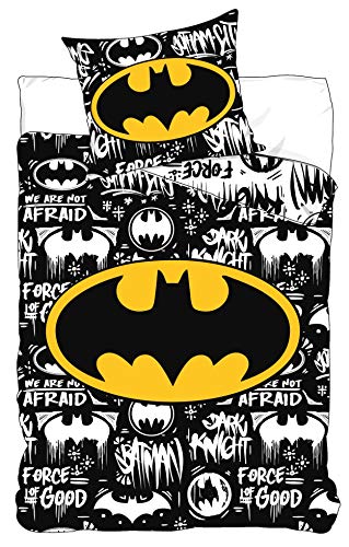 BrandMac Batman - Juego de Funda nórdica y Funda de Almohada (140 x 200 cm, algodón)