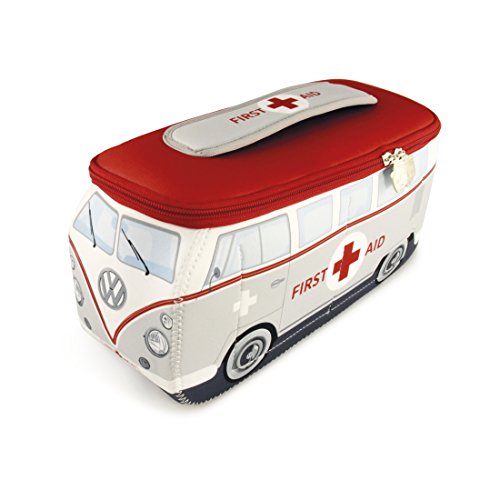 BRISA VW Collection - Volkswagen Furgoneta Hippie Bus T1 Van Bolsa Universal de Neopreno, Neceser, Bolso de Maquillaje-Cosméticos-Aseo, Estuche de lápices, Caja de Almuerzo, Equipaje (First Aid/Gris) BRISA VW Collection - Volkswagen Furgoneta Hippie Bus T1 Van Bolsa Universal de Neopreno, Neceser, Bolso de Maquillaje-Cosméticos-Aseo, Estuche de lápices, Caja de Almuerzo, Equipaje (First Aid/Gris)