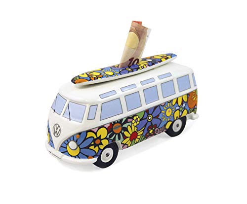 Brisa VW Collection - Volkswagen Furgoneta Hippie Bus T1 Van Hucha Vintage de Cerámica en Caja de Regalo, Caja de Dinero Reutilizable, Alcancía como Souvenir (Escala 1:18/Flores/Multicolor) Brisa VW Collection - Volkswagen Furgoneta Hippie Bus T1 Van Hucha Vintage de Cerámica en Caja de Regalo, Caja de Dinero Reutilizable, Alcancía como Souvenir (Escala 1:18/Flores/Multicolor)