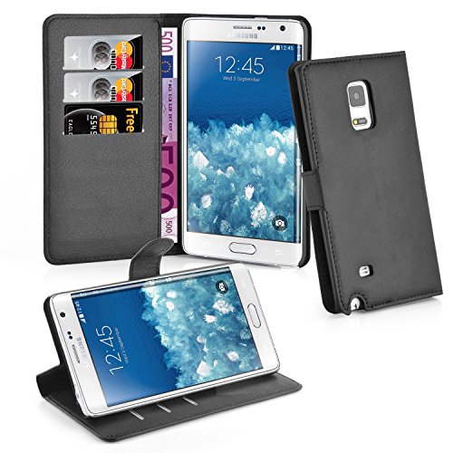 Cadorabo Funda Libro para Samsung Galaxy Note Edge en Negro Fantasma – Cubierta Proteccíon con Cierre Magnético, Tarjetero y Función de Suporte – Etui Case Cover Carcasa