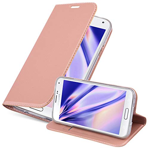 Cadorabo Funda Libro para Samsung Galaxy S5 / S5 Neo en Classy Oro Rosa – Cubierta Proteccíon con Cierre Magnético, Tarjetero y Función de Suporte – Etui Case Cover Carcasa